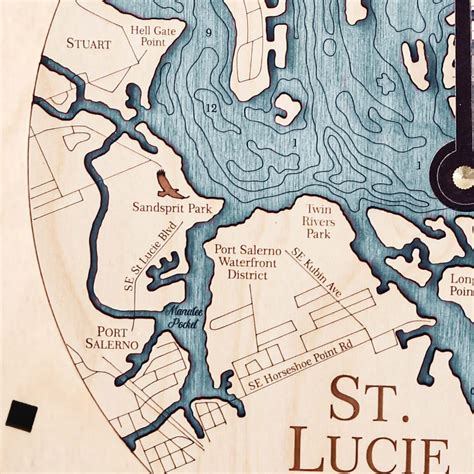 12 St Lucie Inlet Nautical Map Clock Sea And Soul Charts