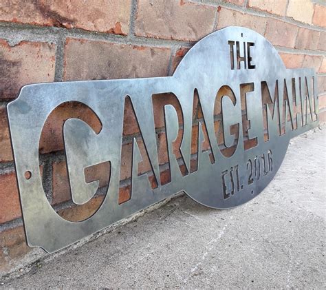 Custom Metal Sign Personalized Last Name Wall Art Garage Workshop