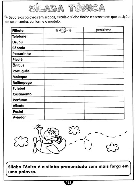 Atividades Sobre Sílaba Tônica Para Imprimir Mundinho Da Criança