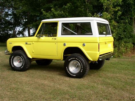 For Sale 1969 Bronco Sport Yellow And White Lifted Shiny And New