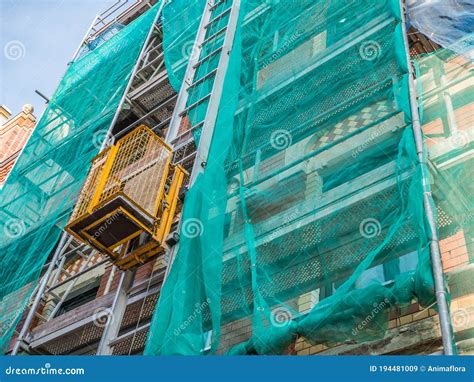 Scaffolding With Freight Elevator Image Stock Image Image Of