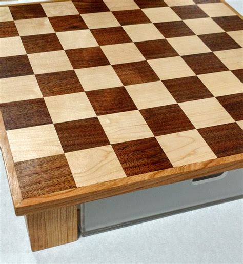 Buy Hand Crafted Custom Wood And Acrylic Chess Board With Drawer Made