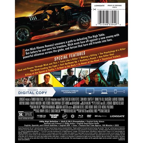 John Wick Chapter 4 Blu Ray SteelBook Walmart Exclusive USA
