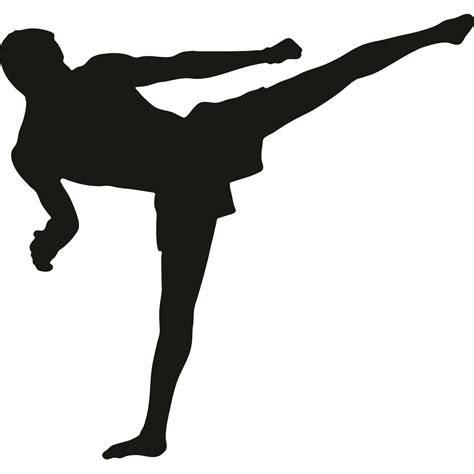 Muay Thai Silhouette At Getdrawings Free Download