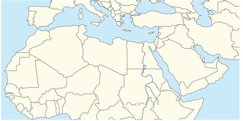 Middle East Northern Africa Blank Map