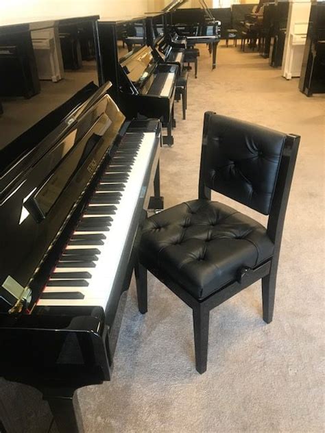 14 wide by 12.5 tall, black premium vinyl back side: Adjustable Piano Chair - New in! - precisionpianos.