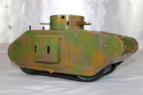 Antique Germany Karl Bub Military Tank 1920s Wind Up Tin Litho Toy No