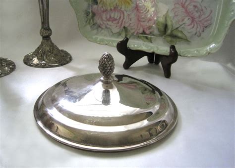 Sheffield Lid Silver Plate Pineapple Handle Made In Usa