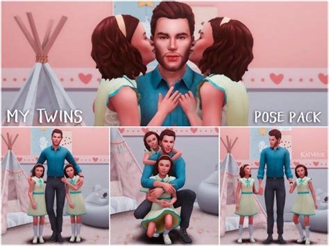 The Sims Resource My Twins Pose Pack I By Katversecc • Sims 4