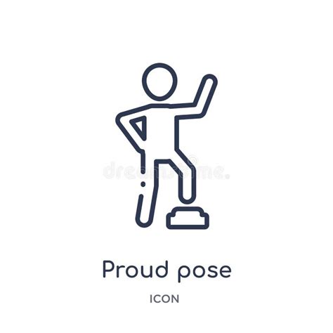 Linear Proud Pose Icon From Humans Outline Collection Thin Line Proud