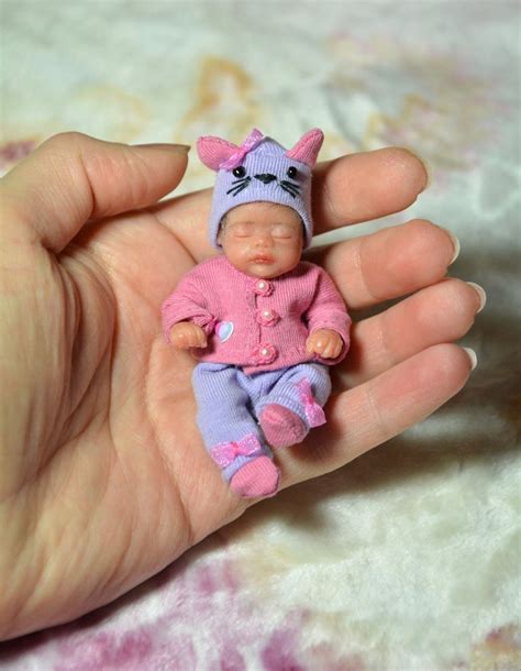 Ooak Hand Sculpted Miniature Scale Art Doll Newborn Polymer Clay