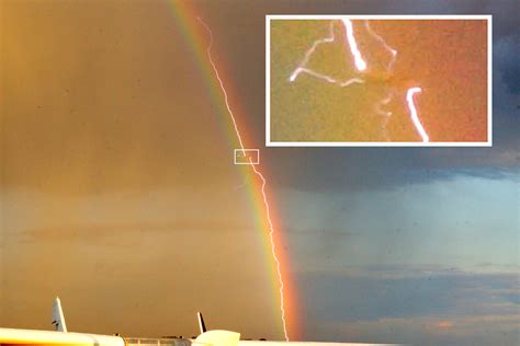 Captured On Camera Incredible Moment Lightning Hits Plane Mid Flight