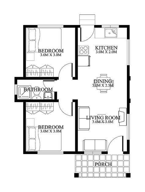 These simple home designs efficiently use every sq ft to make the home feel much larger. Cute Tiny House Design with House Plan