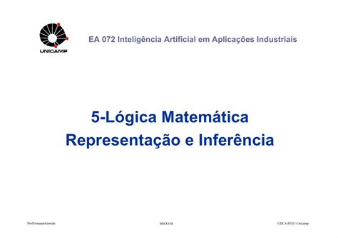 PDF 5 Lógica Matemática Representação e Inferência 5 6