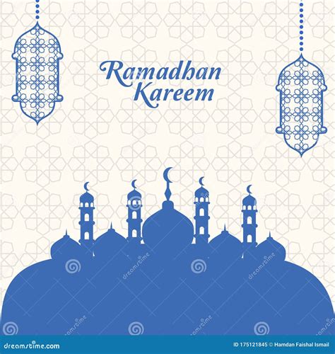 Modern Ramadan Kareem Background Vector Ramadhan Banner Template Stock