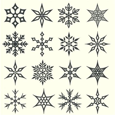 Snowflake Icons Collection Vector Free Download