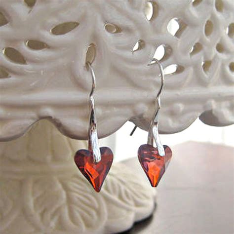 Sterling Silver Crystal Heart Earrings By Evy Designs