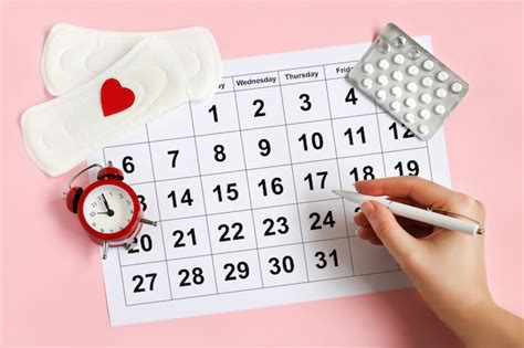 Calendário De Menstruação Com Almofadas Despertador Pílulas
