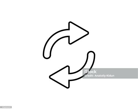 Double Reverse Arrow Replace Icon Exchange Linear Sign On White
