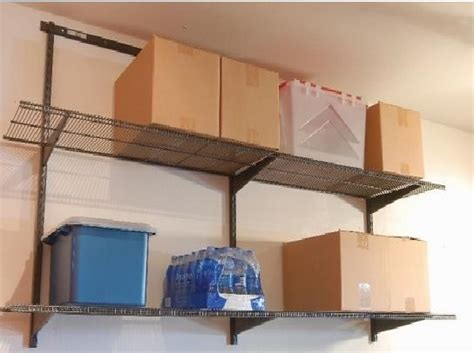 I actually prefer them over cabinets because shelves are more accessible and easier for storing odd size items. Garage Wall Mounted Shelving - Decor Ideas