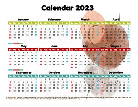 Free 2023 Printable Yearly Calendar Premium Template 2663 Printable