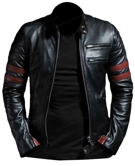 New Mens Leather Jacket Slim Fit Black Biker Motorcycle Genuine Leather