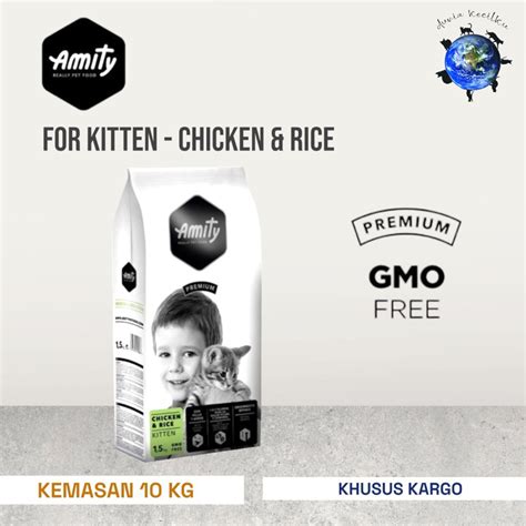 Jual Amity Premium Kitten Food Chicken And Rice Gmo Free 10 Kg Khusus