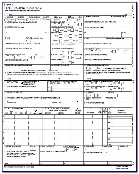 Sample Of New Hcfa 1500 Claim Form Form Resume Examples Yl5zpeekzv