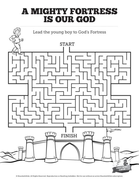 Psalm 91 A Mighty Fortress Is Our God Bible Mazes Sharefaith Kids