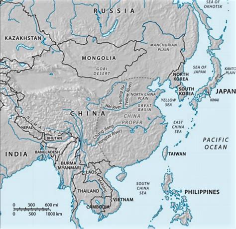 Map Of Asia Yangtze River