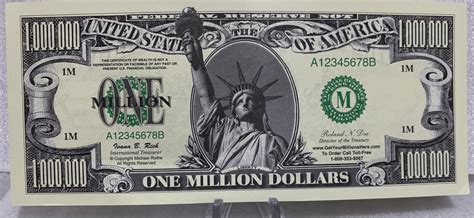 Statue Of Liberty Million Dollars Lot Of 2 1000000 Novelty Dollar Bills Ebay