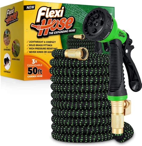 Flexi Hose 50 Foot Expandable Garden Hose With 8 Function Spray Nozzle