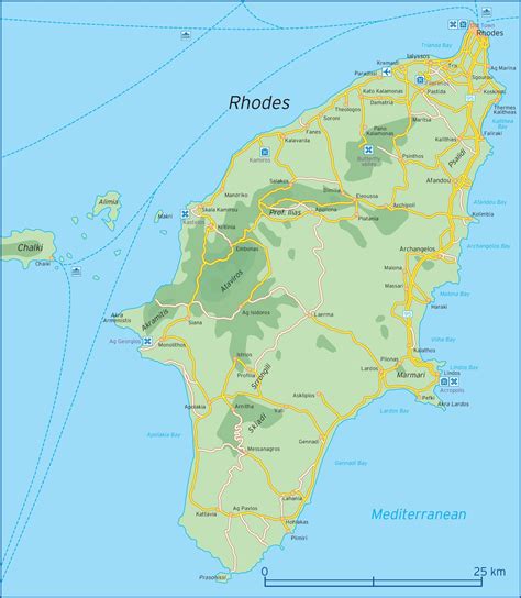 Rhodes Greece Map