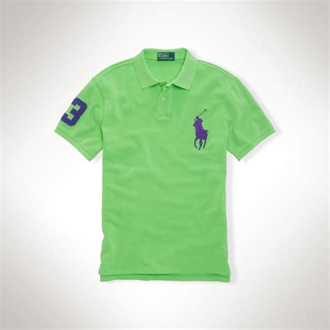 Polo Ralph Lauren Slimfit Big Pony Polo Shirt In Green For Men Neon
