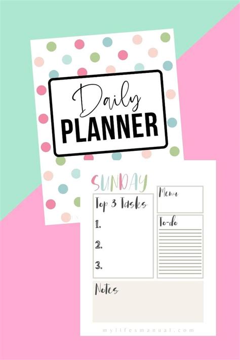 Free Daily Planner Printables For Moms Mylifesmanual