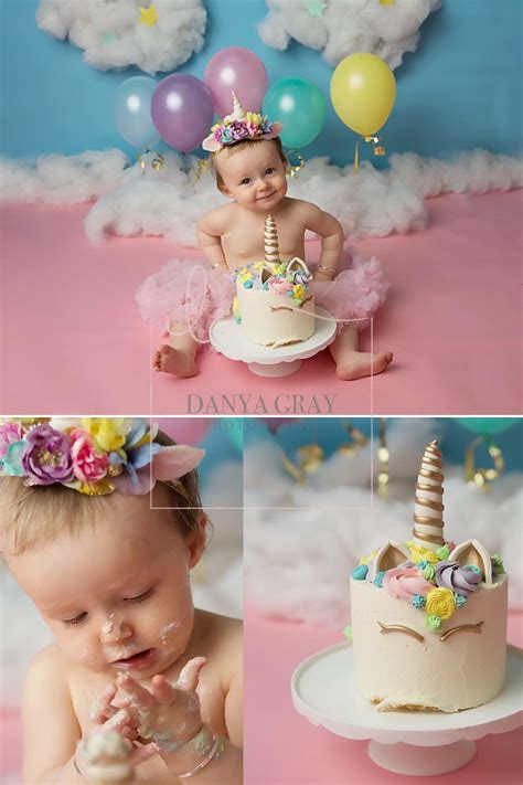 Unicorn Theme Cake Smash With Images Unicorn Cake Smash Birthday