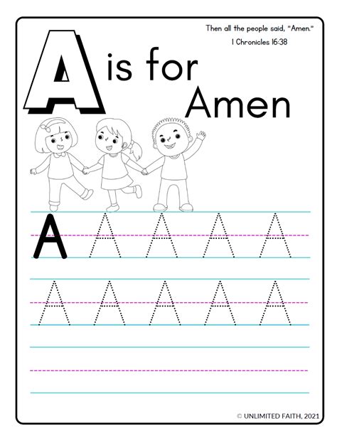 Preschool And Kindergarten Handwriting Coloring And Bible Verse