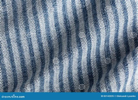 Denim Fabric Striped Stock Image Image Of Garment Material 83142035