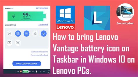 How To Get Lenovo Vantage Battery Icon Youtube