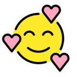 Three hearts in the language of emojis = the meaning is smiling face with 3 hearts. 🥰 Smiling Face with Hearts Emoji on OpenMoji 12.3