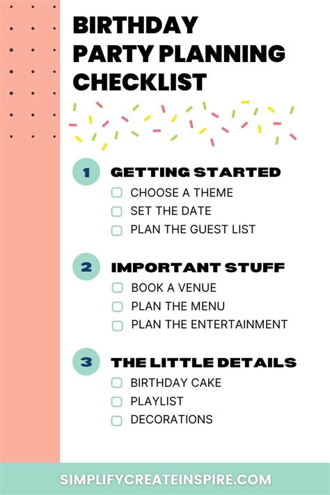 The Birthday Party Planning Checklist
