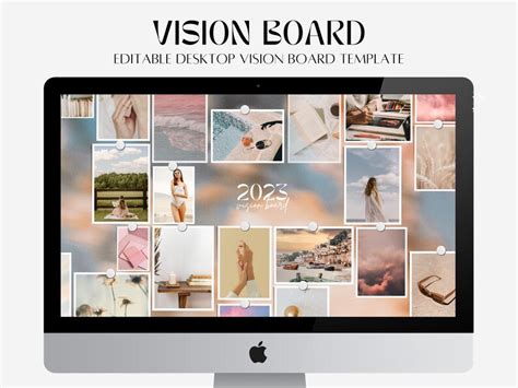 Digital Vision Board Template Canva 2023 Vision Board 2023 Etsy