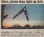 Image result for Triangular UFO Drawing Phoenix Lights