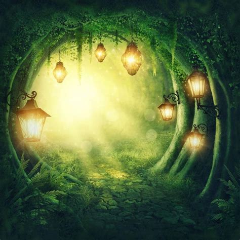Lights In The Tree Hole Backdrop For Photography Background Fantasy