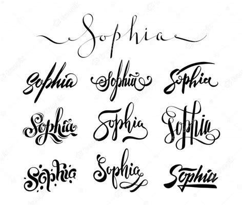 Personal Name Tattoo Sophia Premium Vector