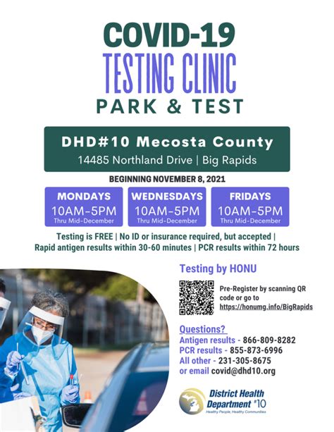Covid 19 Testing Clinic Dhd10 Mecosta County District Health