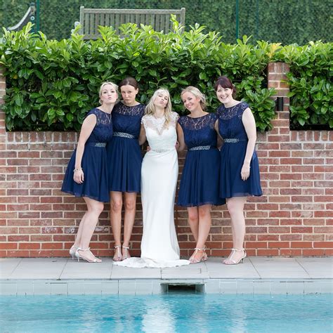 The Bride With Her Bridesmaids At The Pool House Maison Talbooth