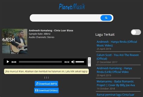 Planet lagu, gudang lagu paling besar, menjadi pilihan pertama untuk anda. 7 Situs Bursa Lagu, Tempat Download Musik MP3 Gratis Terbaik - Pingkoweb.com