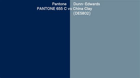 Pantone 655 C Vs Dunn Edwards China Clay De5802 Side By Side Comparison