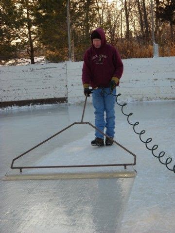 In building your rink you need to determine what you are going to use for your boards and how to brace them. Grooming the rink with his homemade "Zamboni" | Backyard ...
